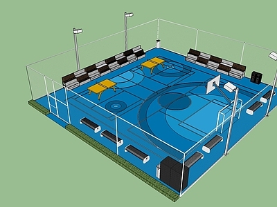 现代住宅景观 篮球场地