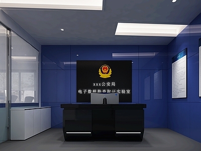 现代政法机构 警察局 取证室 背景墙