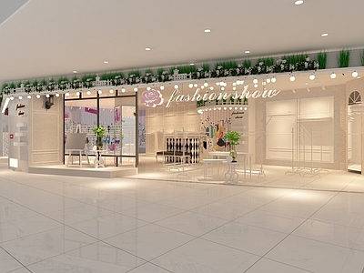 网红女装店 CAD 施工图 效果图