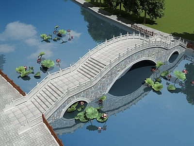 新中式桥 景观