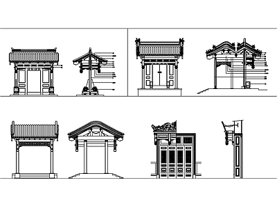 中式垂花门 施工图