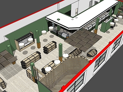 现代超市 商场 便利店 装柜 售卖区 展示柜 生活用品区