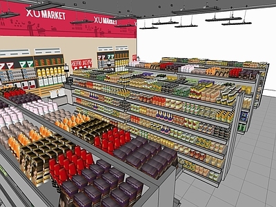 现代超市 商场 便利店 商品 专柜 零售店 生活用品区