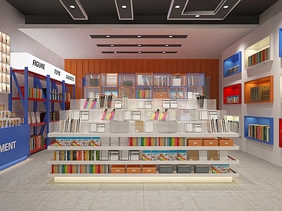 现代文具店 玩具店 文具柜 货柜 货架 展柜 展架