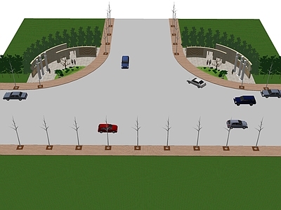 现代道路 十字路口