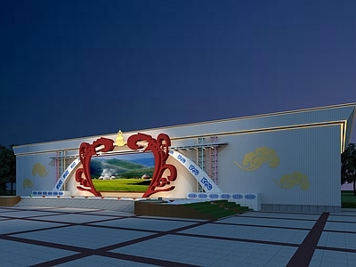 现代商业展区 背景墙 商场展区