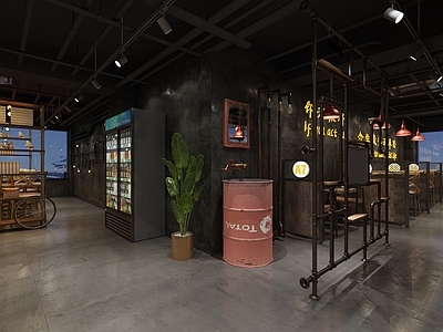 工业风烧烤店