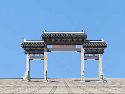 中式古建大门