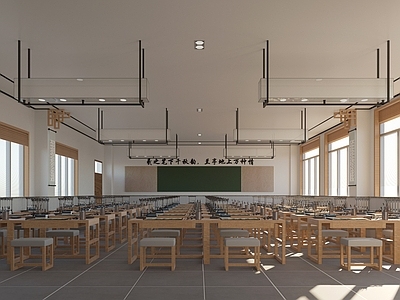 小学书画班美术班科学发现手工DIY教室班级 施工图 效果图