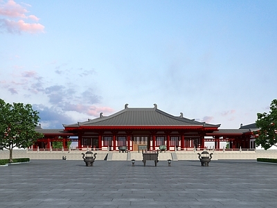 中式古建筑外观 寺庙