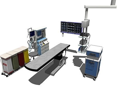 现代风格医疗设备 B超设备 手术台