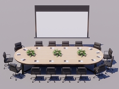 现代弧形会议桌