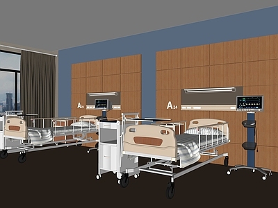 现代风格医院 病房 病床