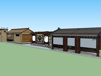 中式公交站台