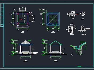 亭 长廊 围墙等建筑结构 施工图