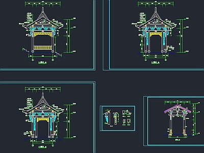 亭廊建筑 施工图