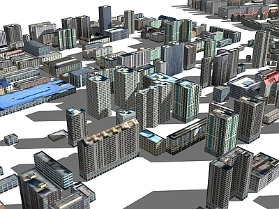 现代简模规划 建筑 配景
