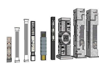 新中式景观柱 灯柱