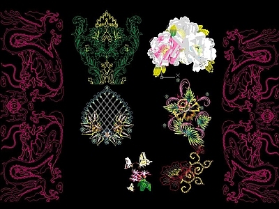 荷花 纹CAD图库 施工图