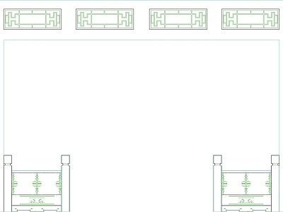 中式落地罩隔断图块 施工图