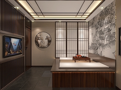 新中式棋牌间 棋牌桌椅