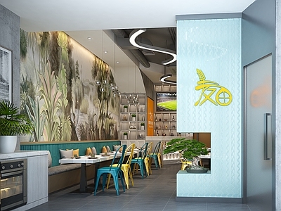 现代烧烤店 餐桌