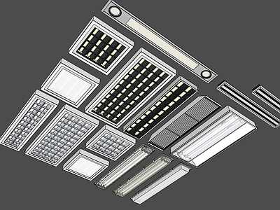 现代格栅灯 日光灯管 节能灯 LED