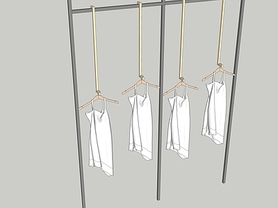 现代服装 服装架 上墙架
