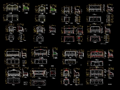 欧式古典沙发CAD图块 施工图