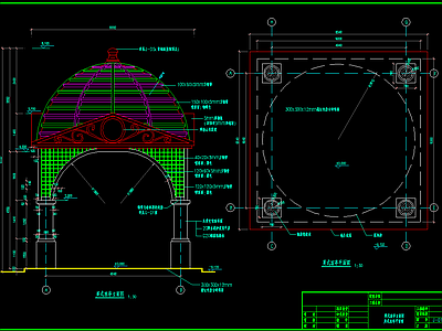 英式凉亭 施工图