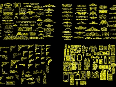 欧式雕花角线CAD图块 施工图