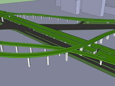 现代道路 立交桥 高架桥 盘龙立交