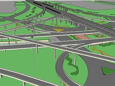 现代道路 立交桥 高架桥 市政