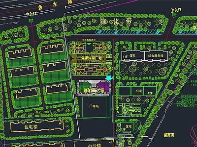 干休所小区规划 施工图 规划设计