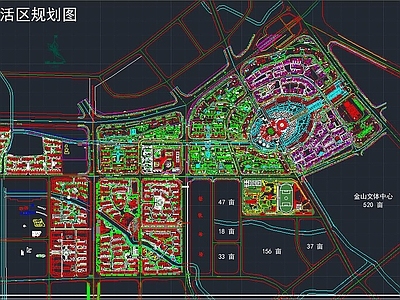 金山生活区规划图 施工图 规划设计
