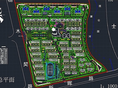 居住小区地形规划图 施工图 规划设计