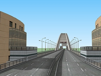 现代道路 立交桥 高架桥 路灯