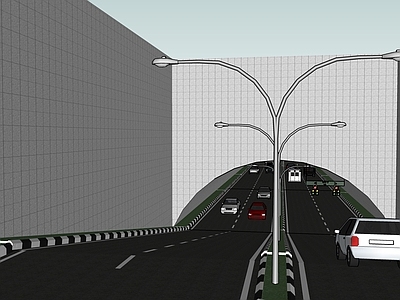 现代道路 立交桥 高架桥 路灯 隧道