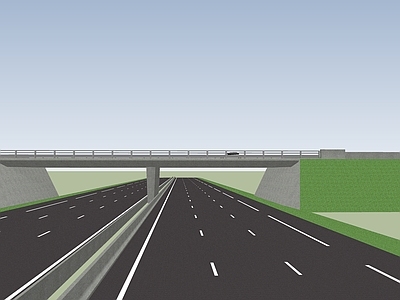 现代道路 立交桥 高架桥 路灯