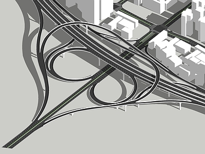 现代道路 立交 蝴蝶式