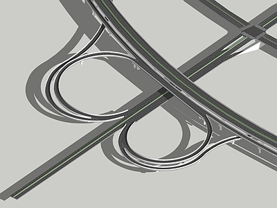 现代道路 立交桥 交通 蝴蝶式