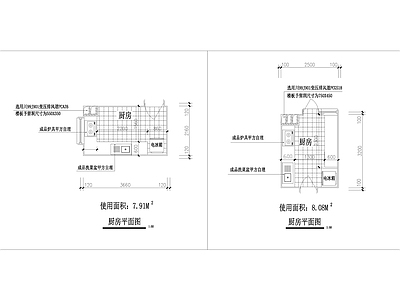 厨房平面布置常用图集 施工图