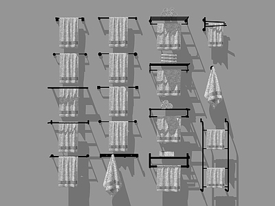 现代架子 毛巾架