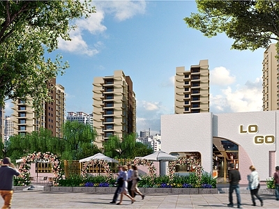 北欧风店面门头 外摆