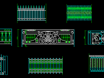 铁艺栏杆图块 施工图 柱