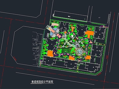 小区景观规划 施工图 居住区景观 示范区景观