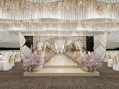 现代酒店餐厅 婚礼舞台