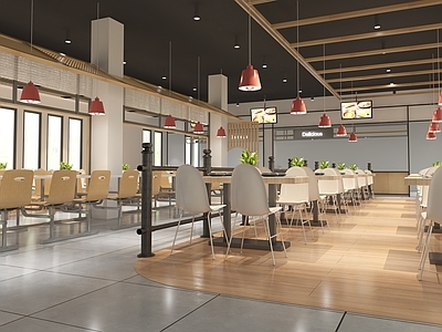 工业风食堂 快餐店 椅