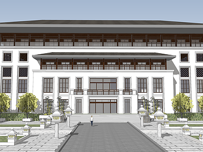 新中式住宅建筑 四合院