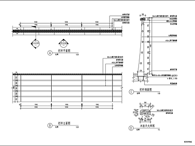 现代铁艺栏杆 围栏 锌钢护 施工图